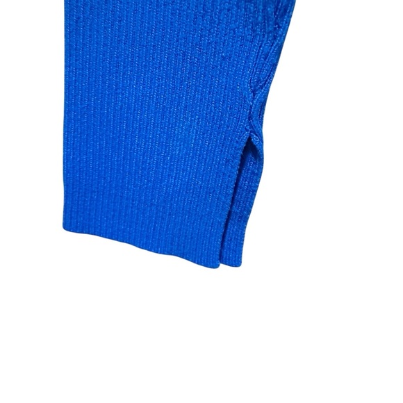 Pull & Bear Long Sleeve Ribbed Royal Blue Crop Top Women’s Size Small - Picture 2 of 6